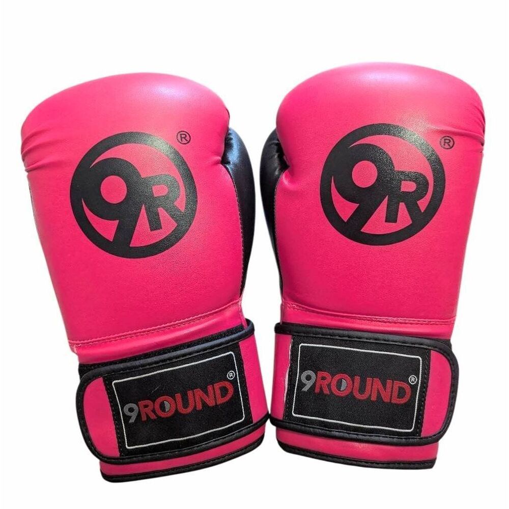 9Round Hot Pink & black boxing kickboxing adult gloves